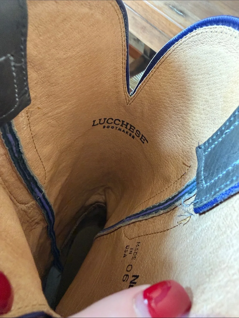 Lucchese Brown and Cream Embroidered Western Boots